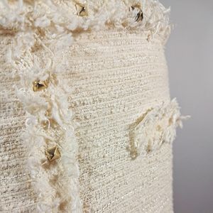 ZARA Gold Studded Cream Mini Skirt